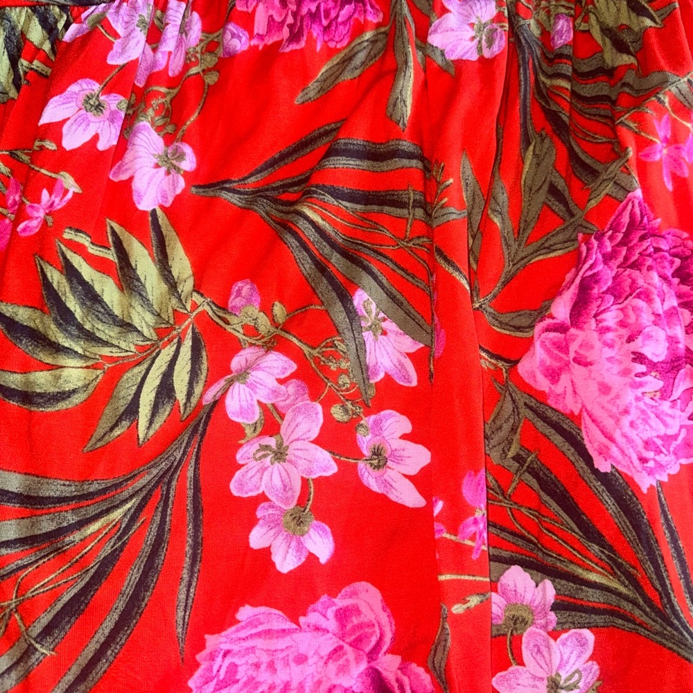 Old Navy Red Floral Adjustable-Strap Sundress - Picture 2 of 5